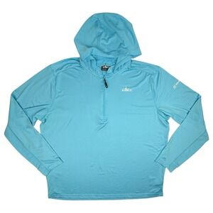 HABIT Solar Factor 40+ Sz XL Performance Pullover Hoodie Wicking Sun Guard Blue